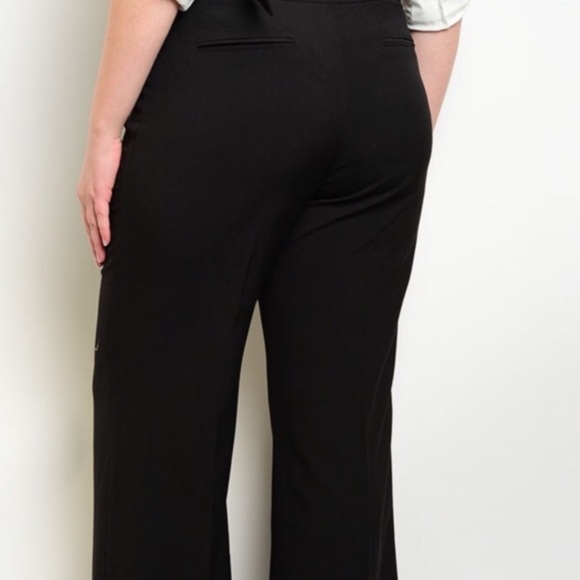 NEW Black Dress Pants Belt Attached Sizes 1X 2X - Picture 4 of 5